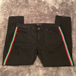 Zara Men’s Slim Stripped Black Chinos